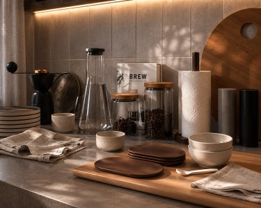 Kitchen decor set accessories dishes and coffee kit