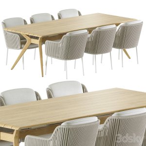 Outdoor Garden Wicker Woven Dining Set Bernini Belair