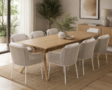Outdoor Garden Wicker Woven Dining Set Bernini Belair