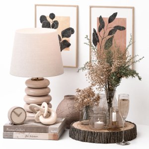 Decorative Set 29 - Branches and Table Lamp