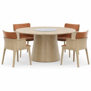 Reverse Wood Table with Carola chair by Andreu World