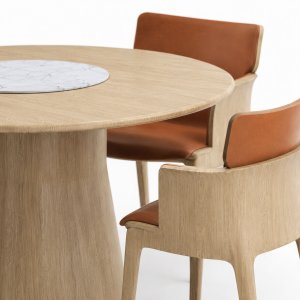Reverse Wood Table with Carola chair by Andreu World