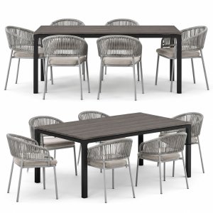 Mate Outdoor Dining Chair and SOFT Teak dining table