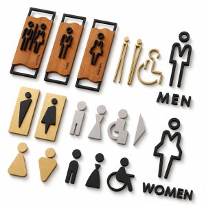 Restroom Directional Door Signs