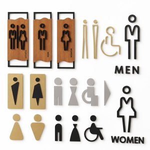 Restroom Directional Door Signs