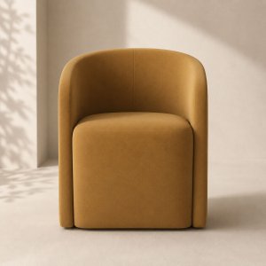 RH AURELIE BARRELBACK FABRIC DINING ARMCHAIR
