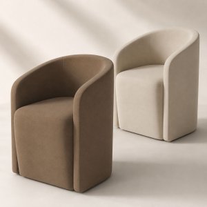 RH AURELIE BARRELBACK FABRIC DINING ARMCHAIR