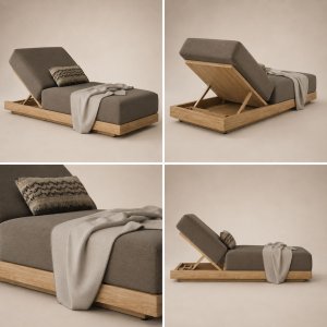 RH SANTOS TEAK CHAISE