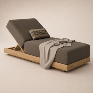 RH SANTOS TEAK CHAISE